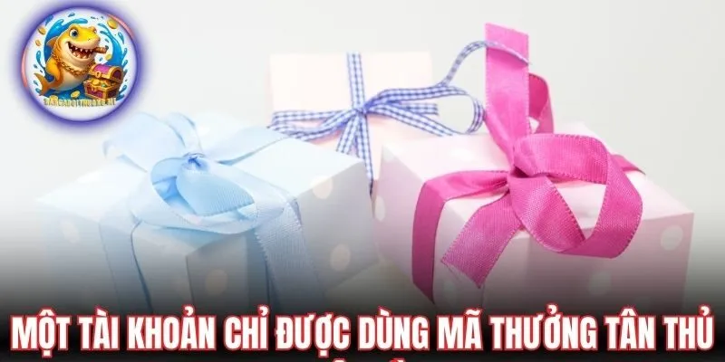 Một tài khoản chỉ được dùng mã thưởng tân thủ một lần